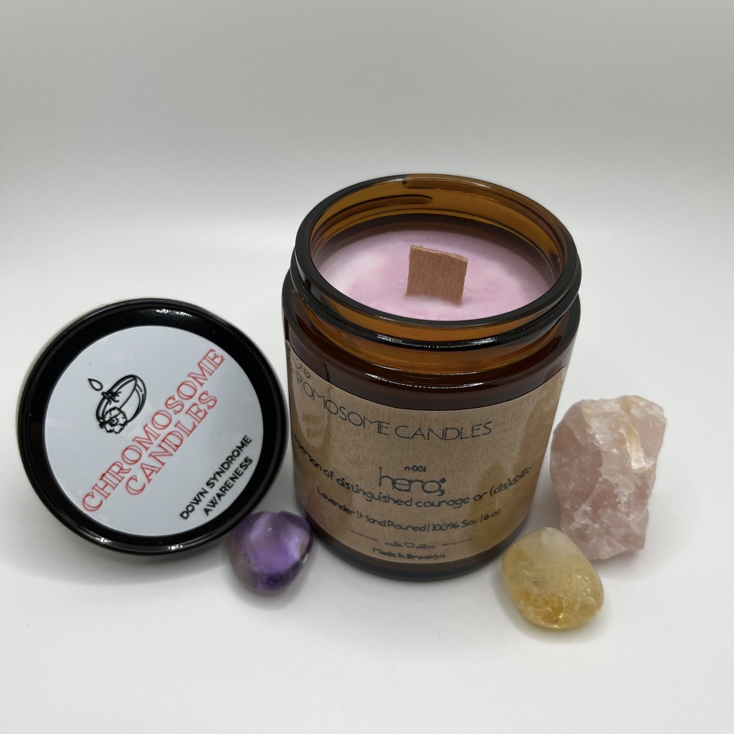Hero | Lavender Essential Oils Candle | 6 oz | Crackling Wood Wick